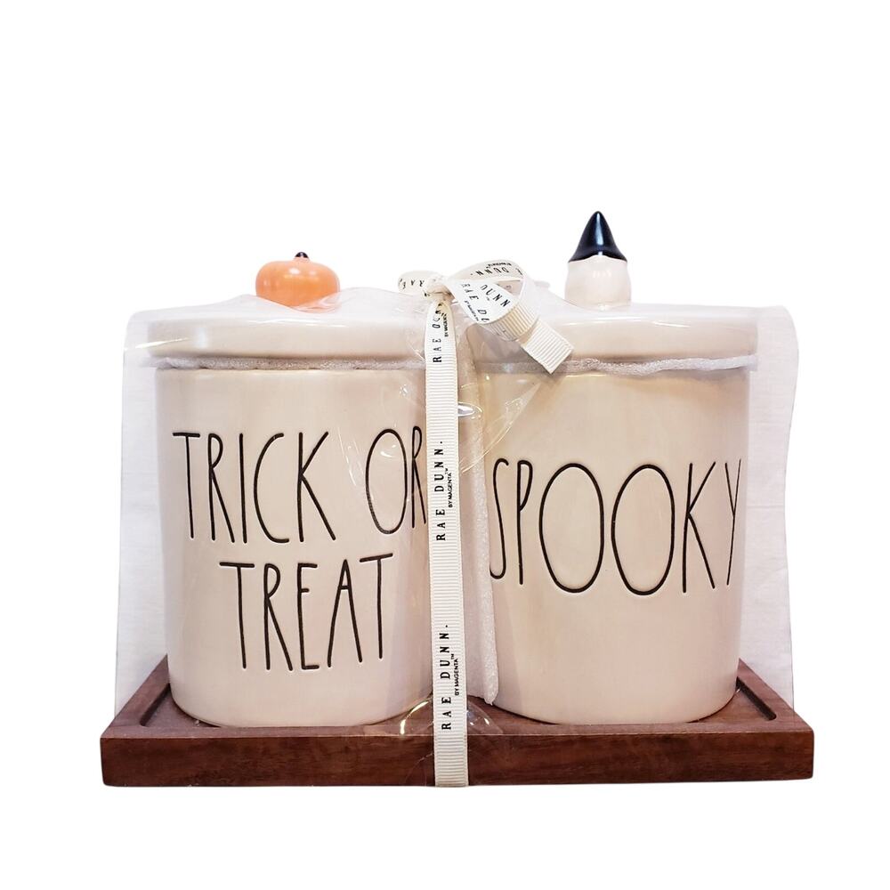 Rae Dunn Trick or Treat Spooky Kitchen Canisters Set